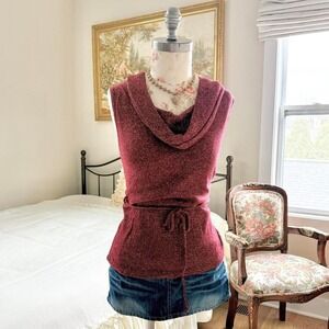 Y2K maroon shimmer cowl neck top Timing size medium